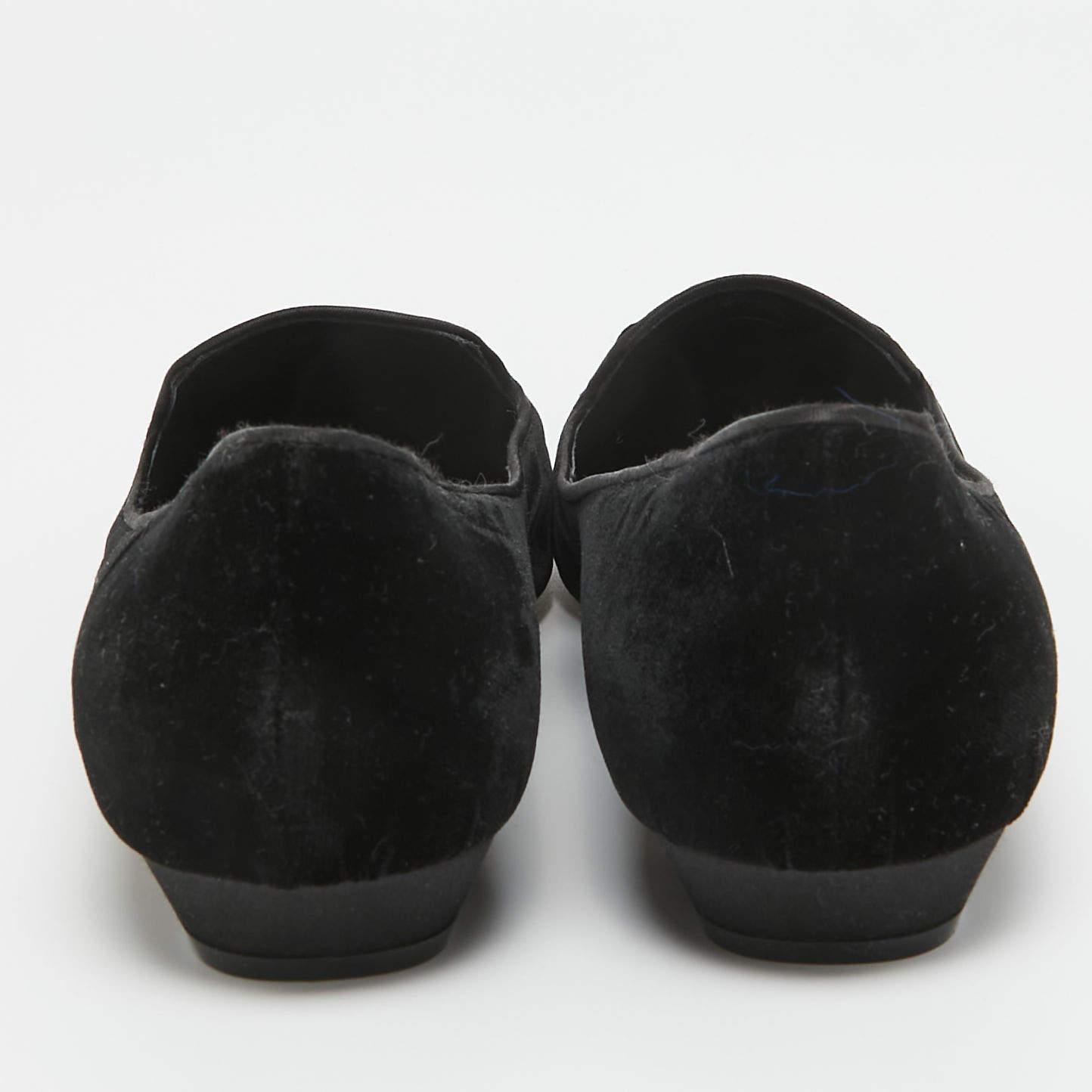 René Caovilla Black Velvet Crystal Embellished Slip On Smoking Slippers Size 41 For Sale 1