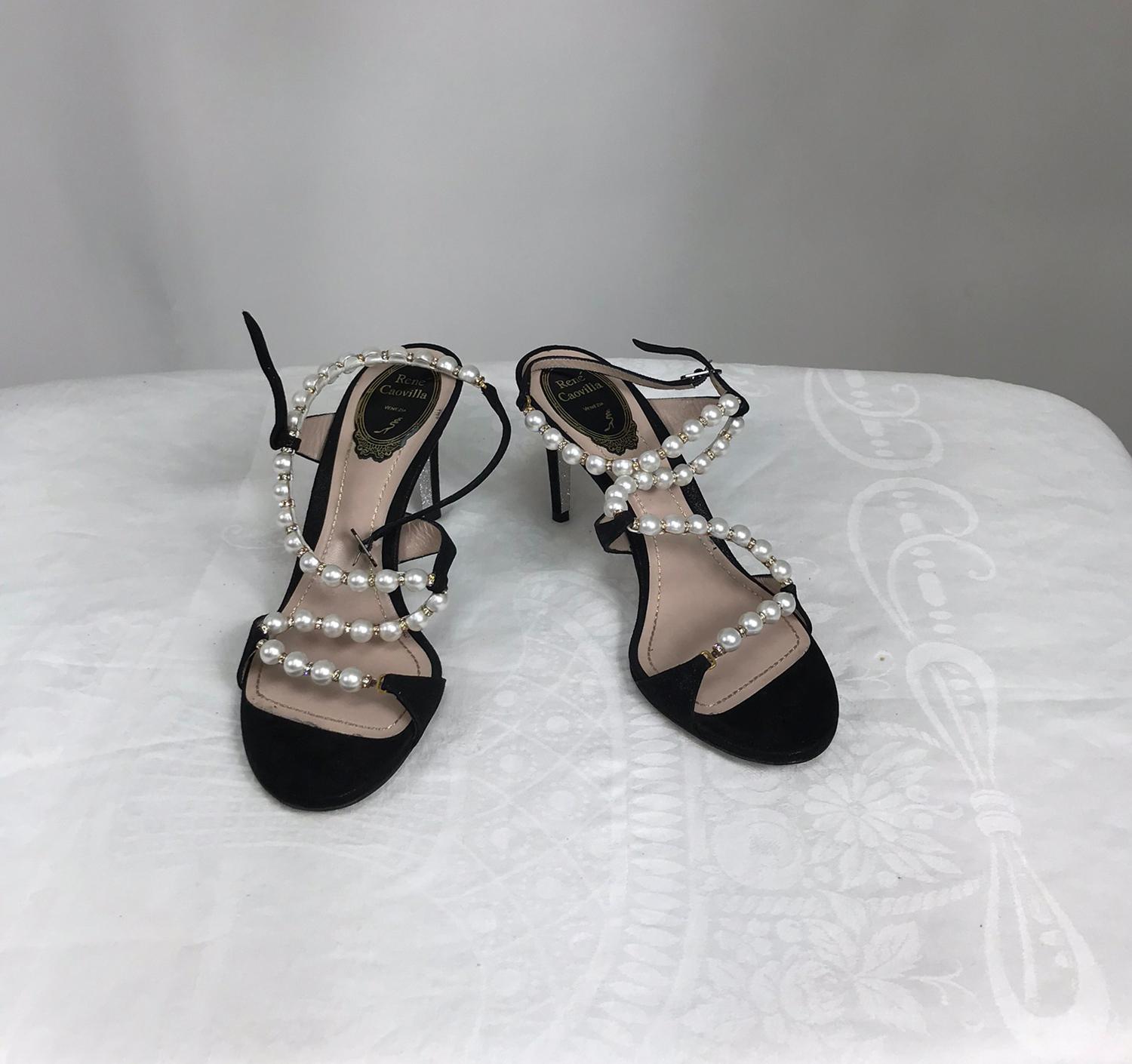 rene caovilla pearl heels