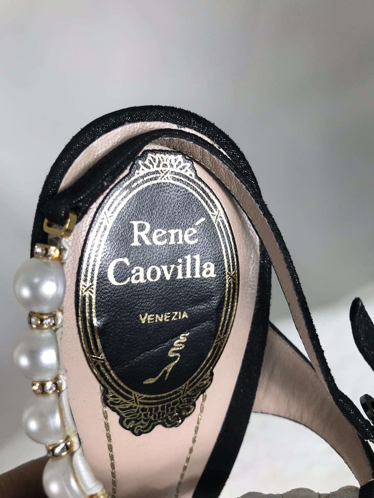 rene caovilla black heels