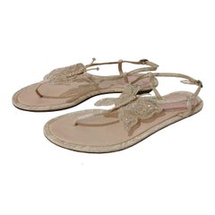 René Caovilla Butterfly Crystal Sandals IT 37, 5