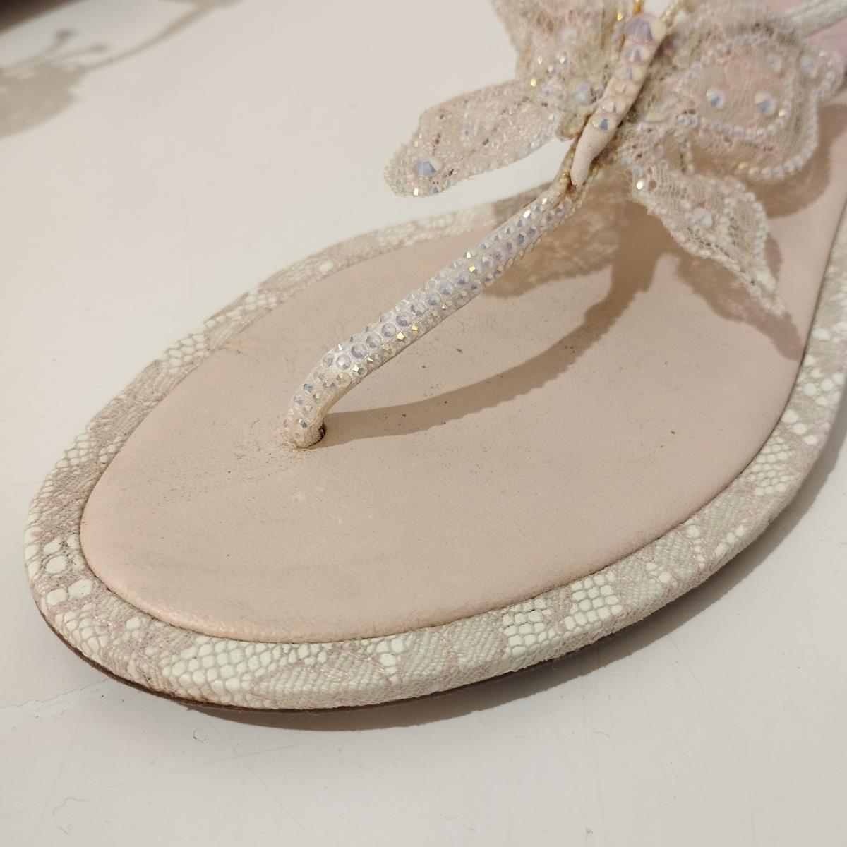René Caovilla Butterfly Crystal Sandals IT 37, 5 For Sale 1