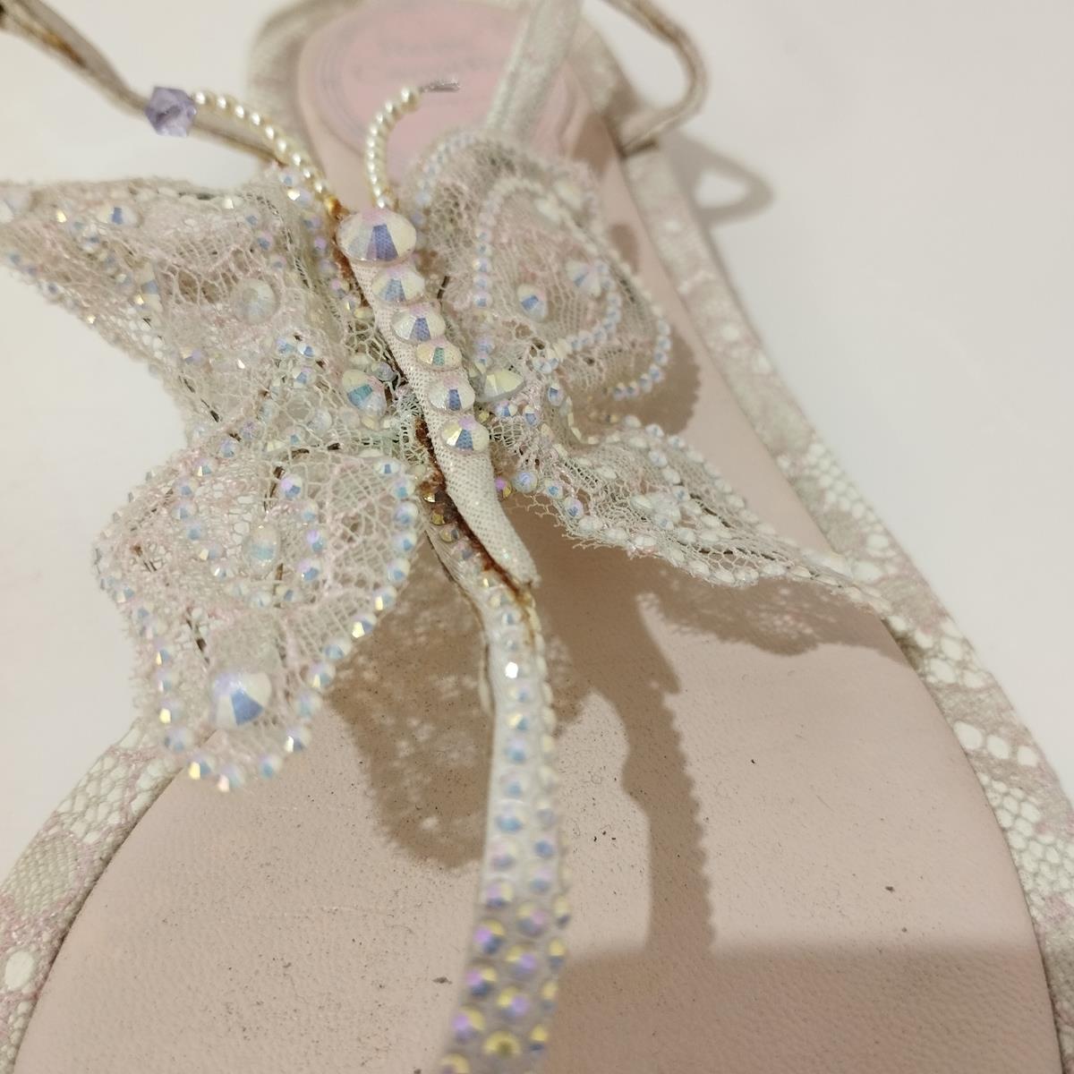 René Caovilla Butterfly Crystal Sandals IT 37, 5 For Sale 4