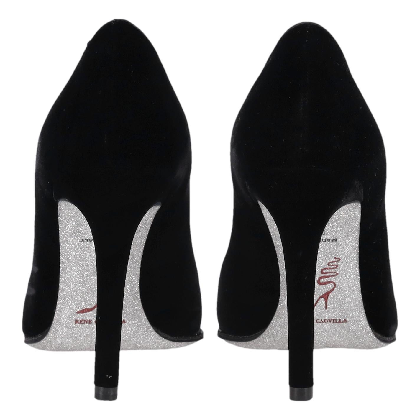 De las mujeres Tacones de terciopelo con adornos de cristal Rene Caovilla en venta