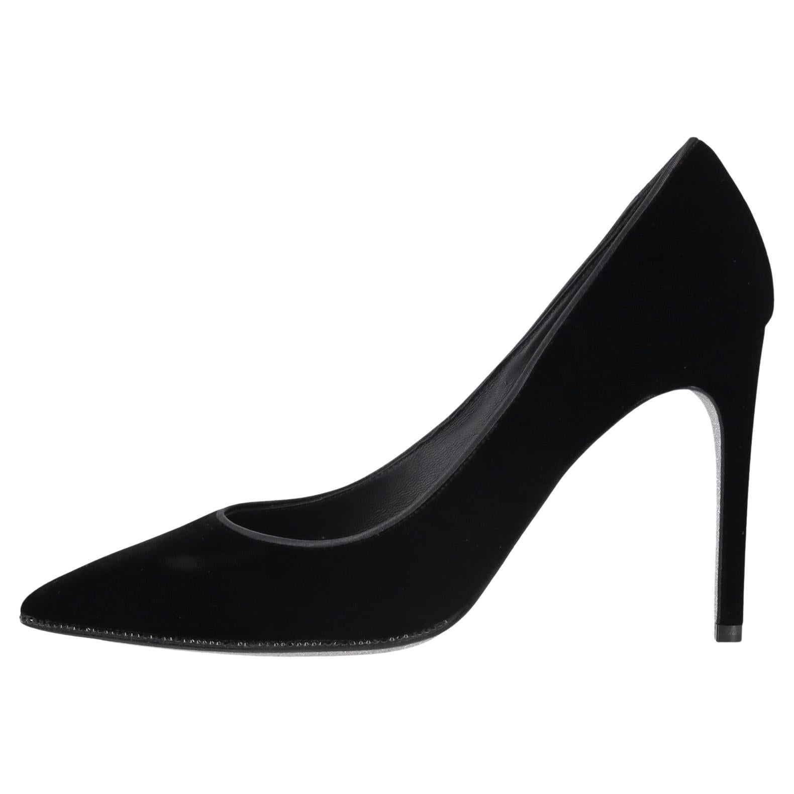 Tacones de terciopelo con adornos de cristal Rene Caovilla en venta