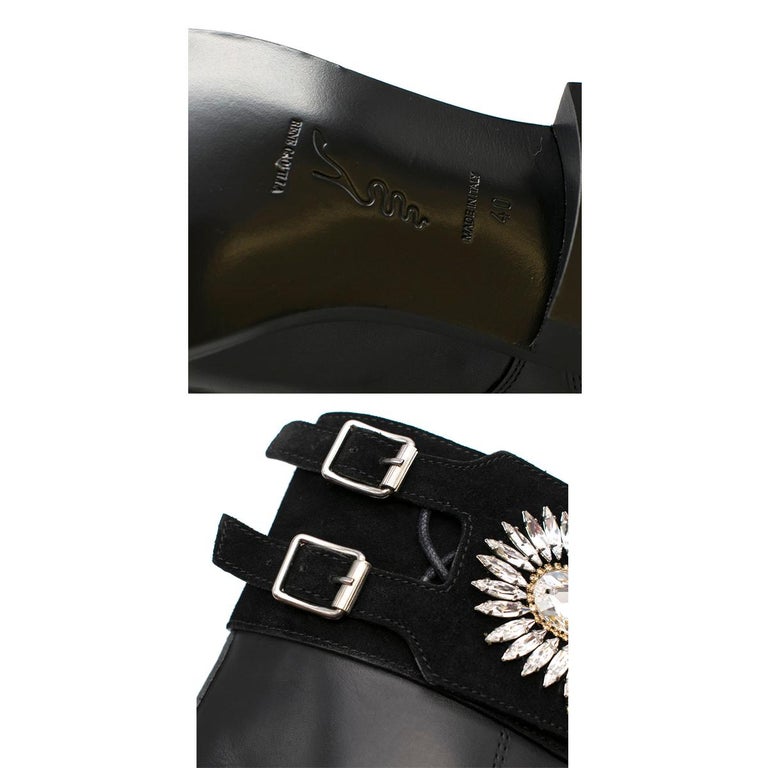 rene caovilla embellished biker leather boots