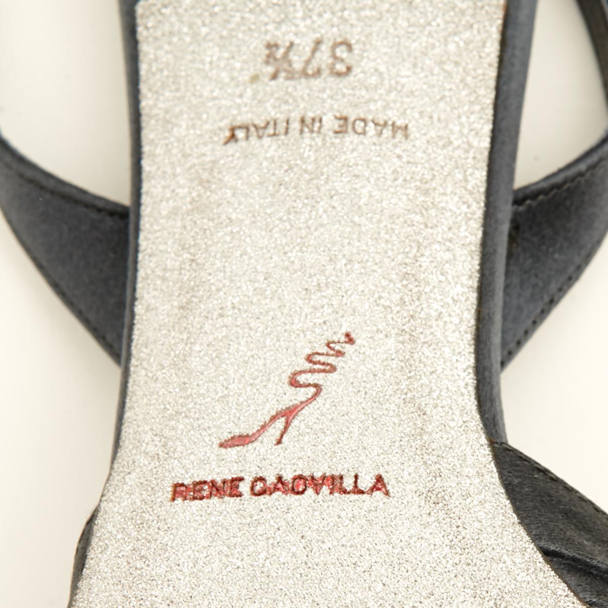 Rene Caovilla Escarpins EU37.5 Grey Satin Slingback Pumps Shoes US7 NIB For Sale 1