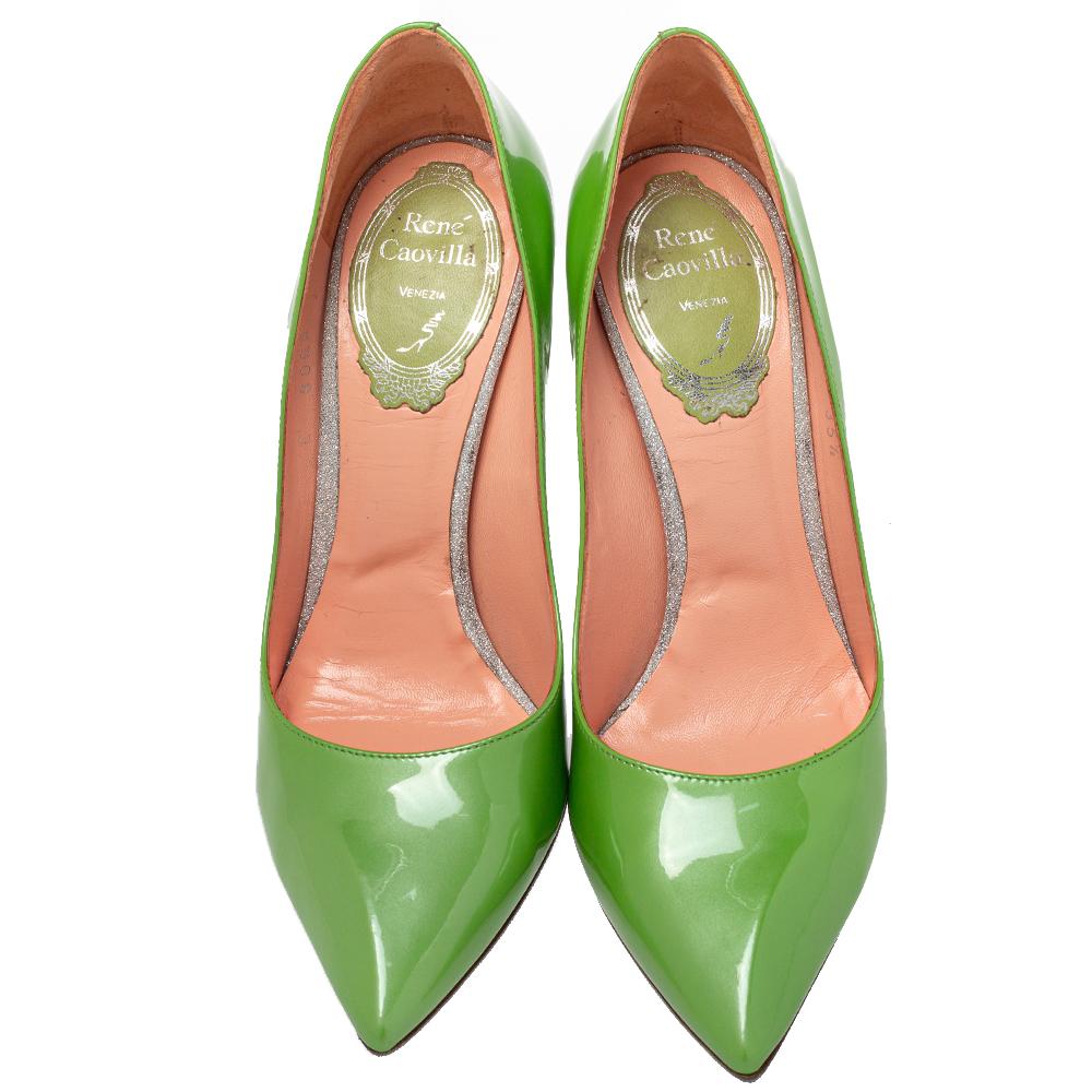 rene caovilla green heels