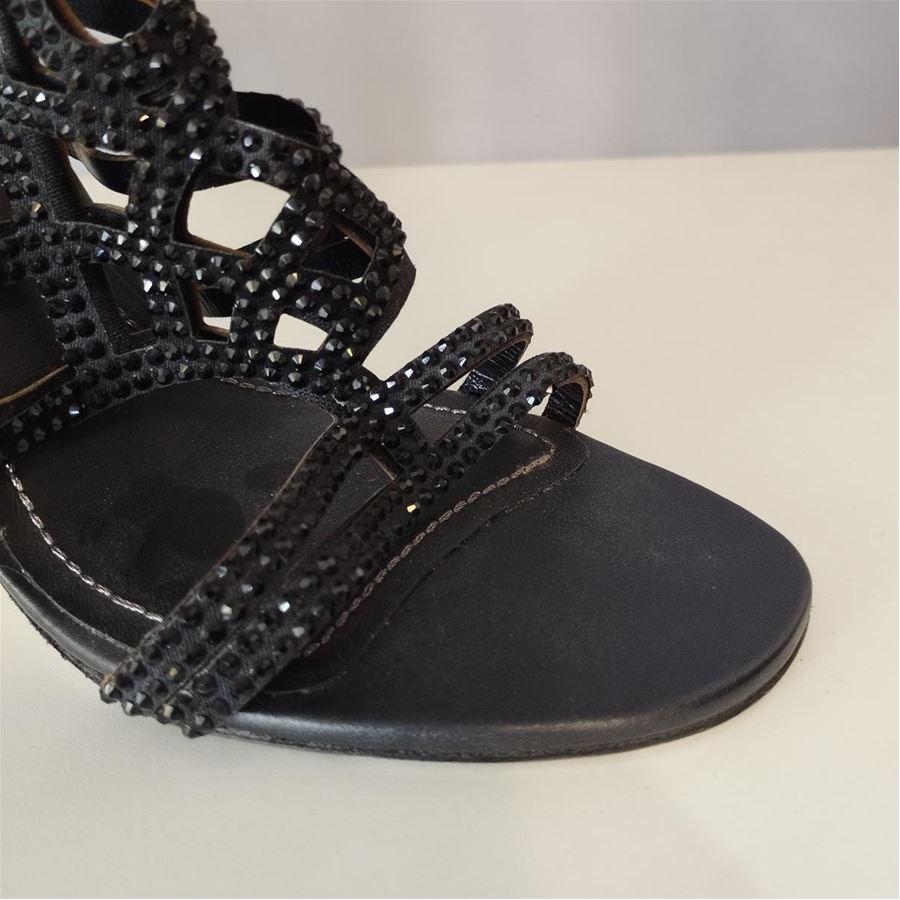 Black René Caovilla High sandals size 37 1/2 For Sale