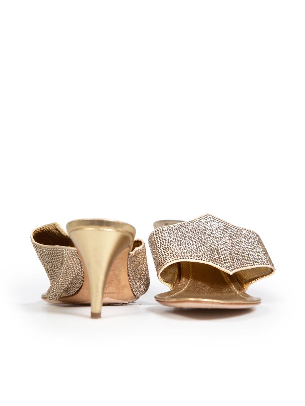 Or Rene Caovilla Mules ornées d'or métallisé Taille IT 40,5 en vente
