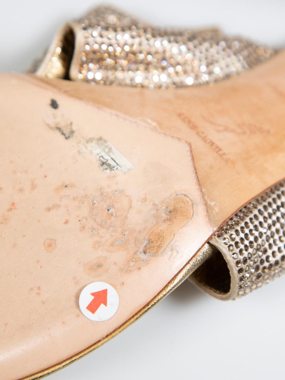 Rene Caovilla Mules ornées d'or métallisé Taille IT 40,5 en vente 3
