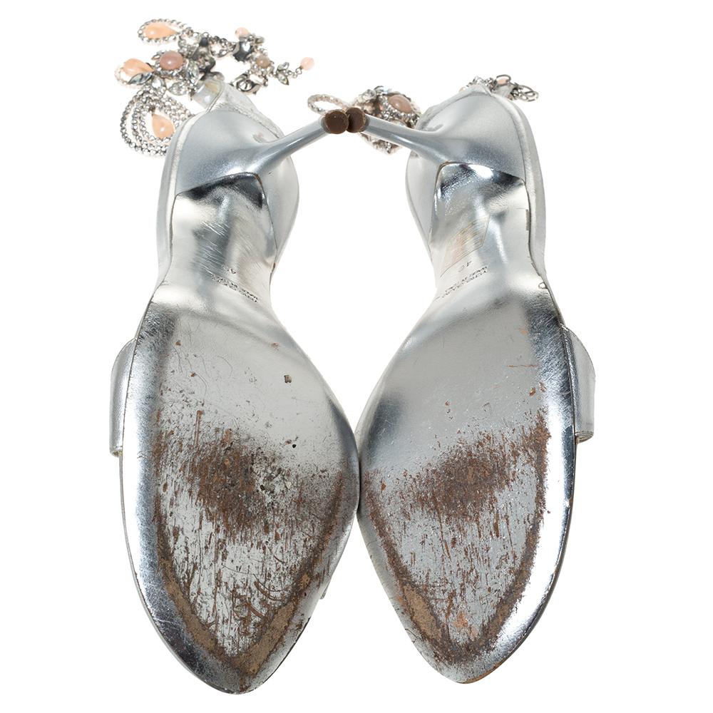 rene caovilla silver heels