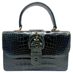 Rene Caovilla Moss Grüne Handtasche aus Alligatorlederhaut