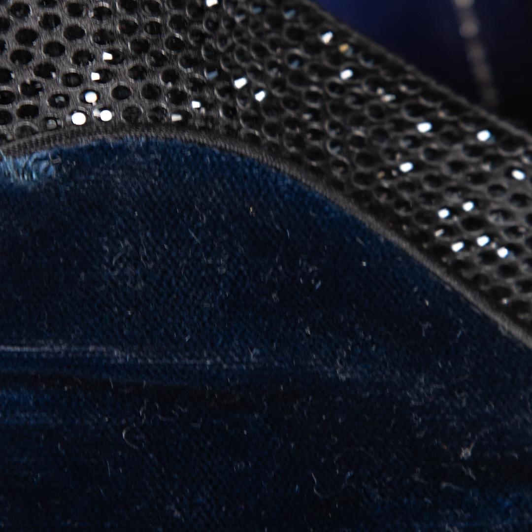 De las mujeres Rene Caovilla Mocasines de terciopelo azul marino con adornos Talla IT 38.5 en venta