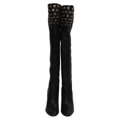 Rene Caovilla Over-the-Knee Boots in Black Leather