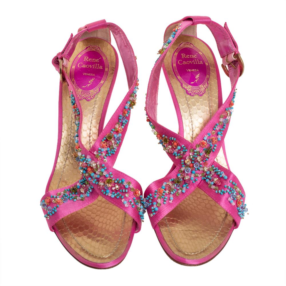 rene caovilla pink sandals