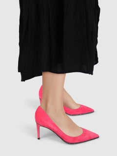 Rene Caovilla Pink Suede Crystal Detail Pumps Size IT 38