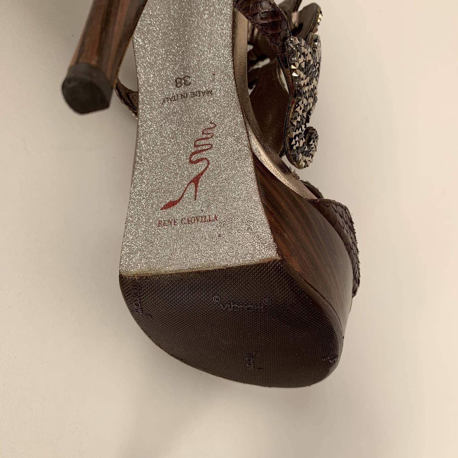 René Caovilla Rhinestones Sandals Heels Size 38 2