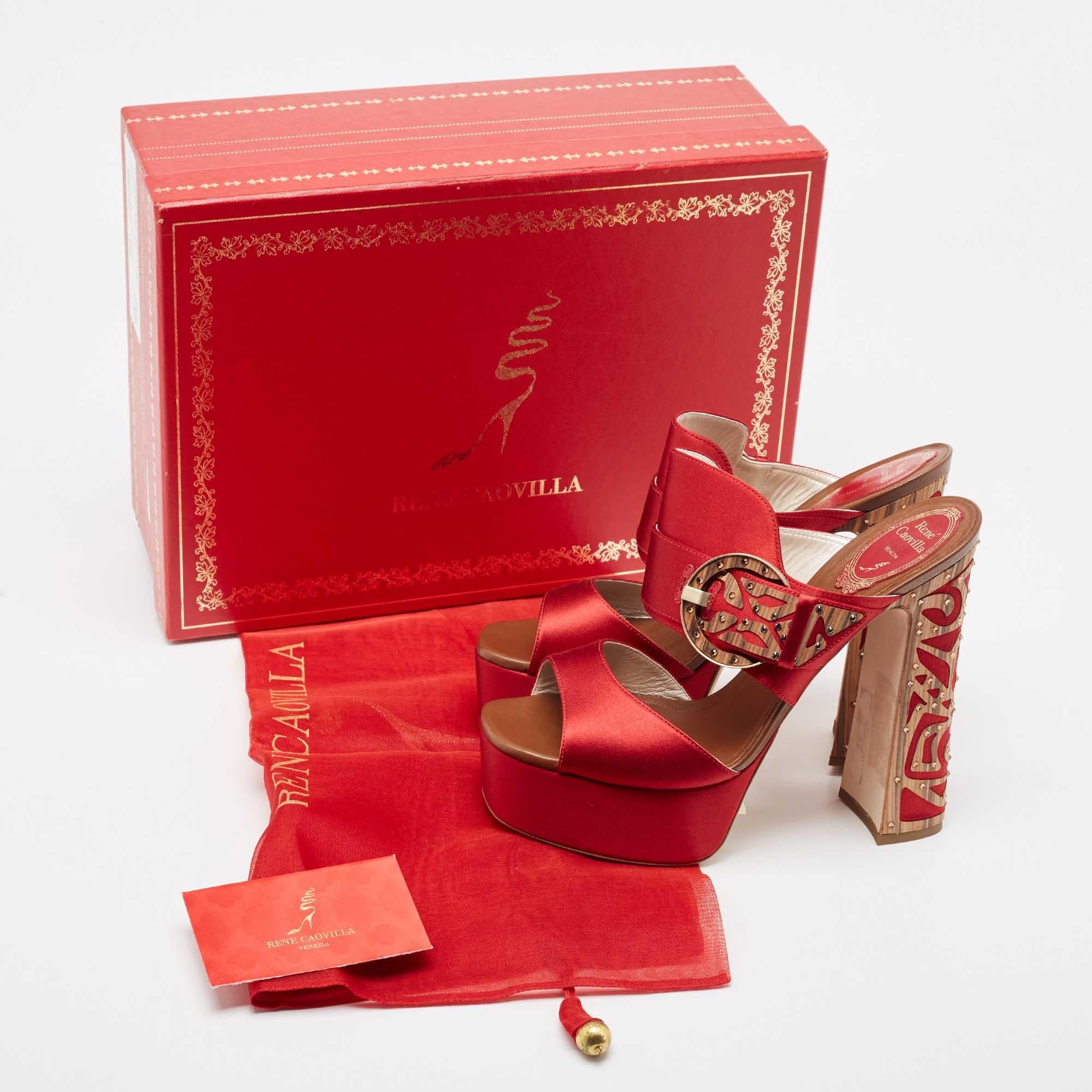 René Caovilla Satin Buckle Detail Crystal Embellished Sandals Size 39 5