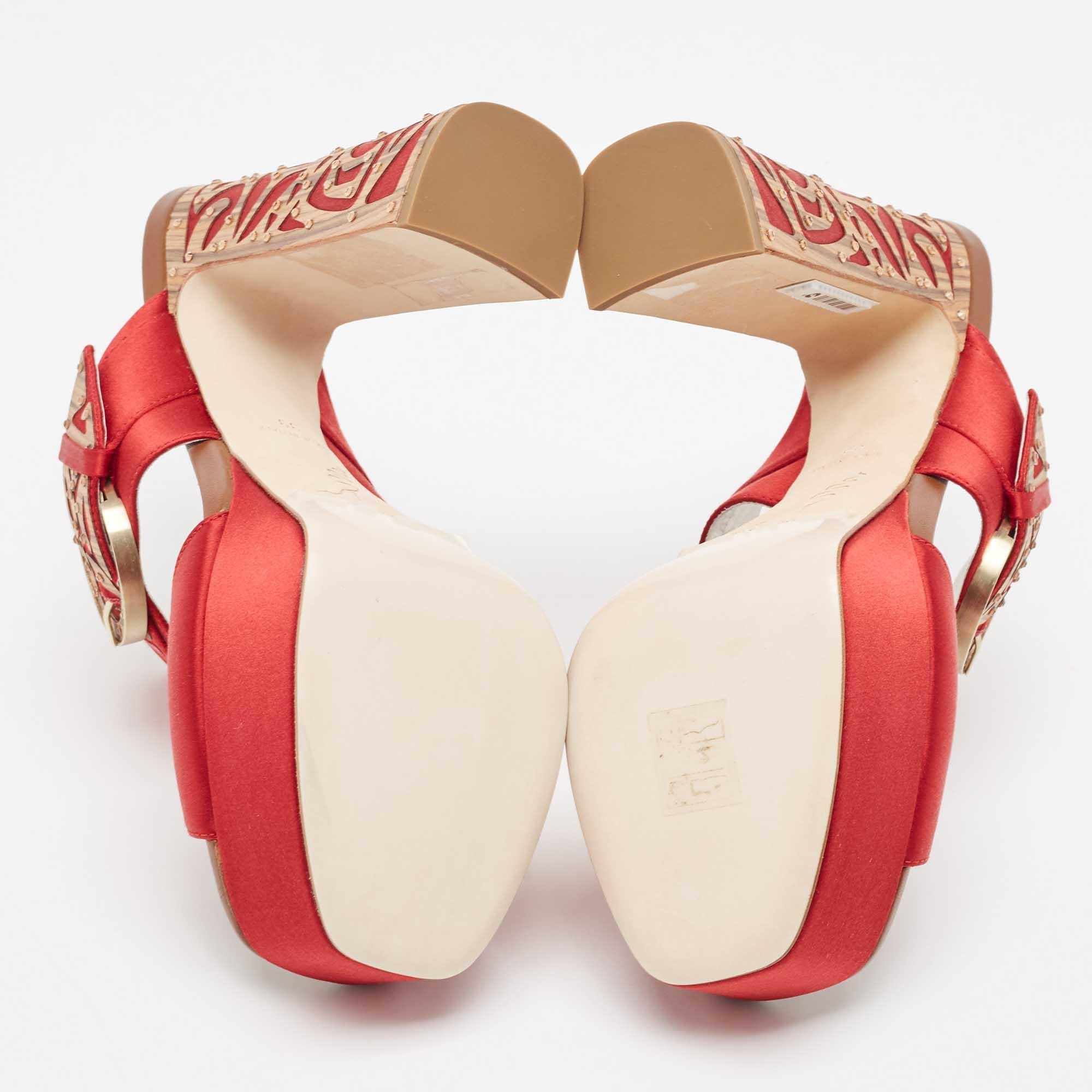 René Caovilla Satin Buckle Detail Crystal Embellished Sandals Size 39 1