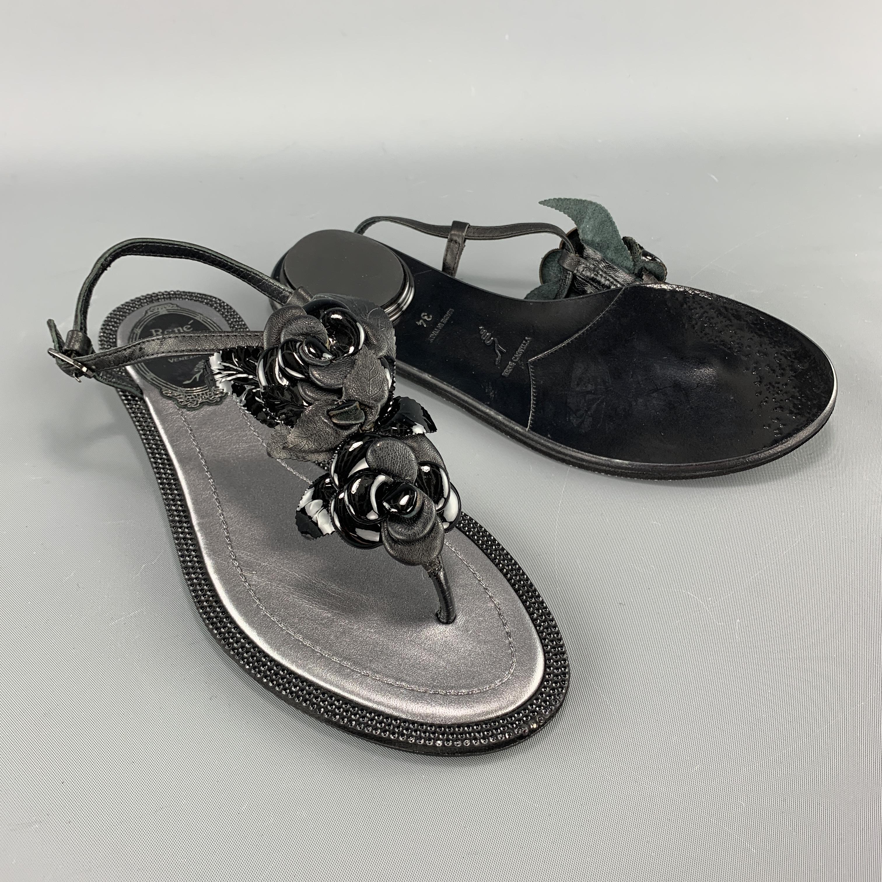 rene caovilla black sandals