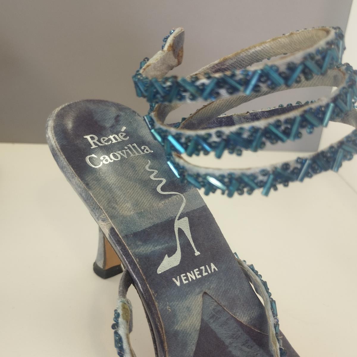 René Caovilla Sandales en serpent IT 37.5 en vente 1