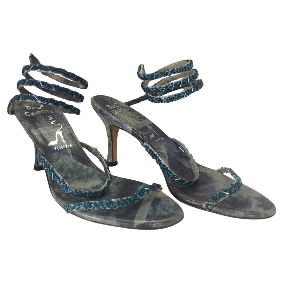René Caovilla Sandales en serpent IT 37.5 en vente
