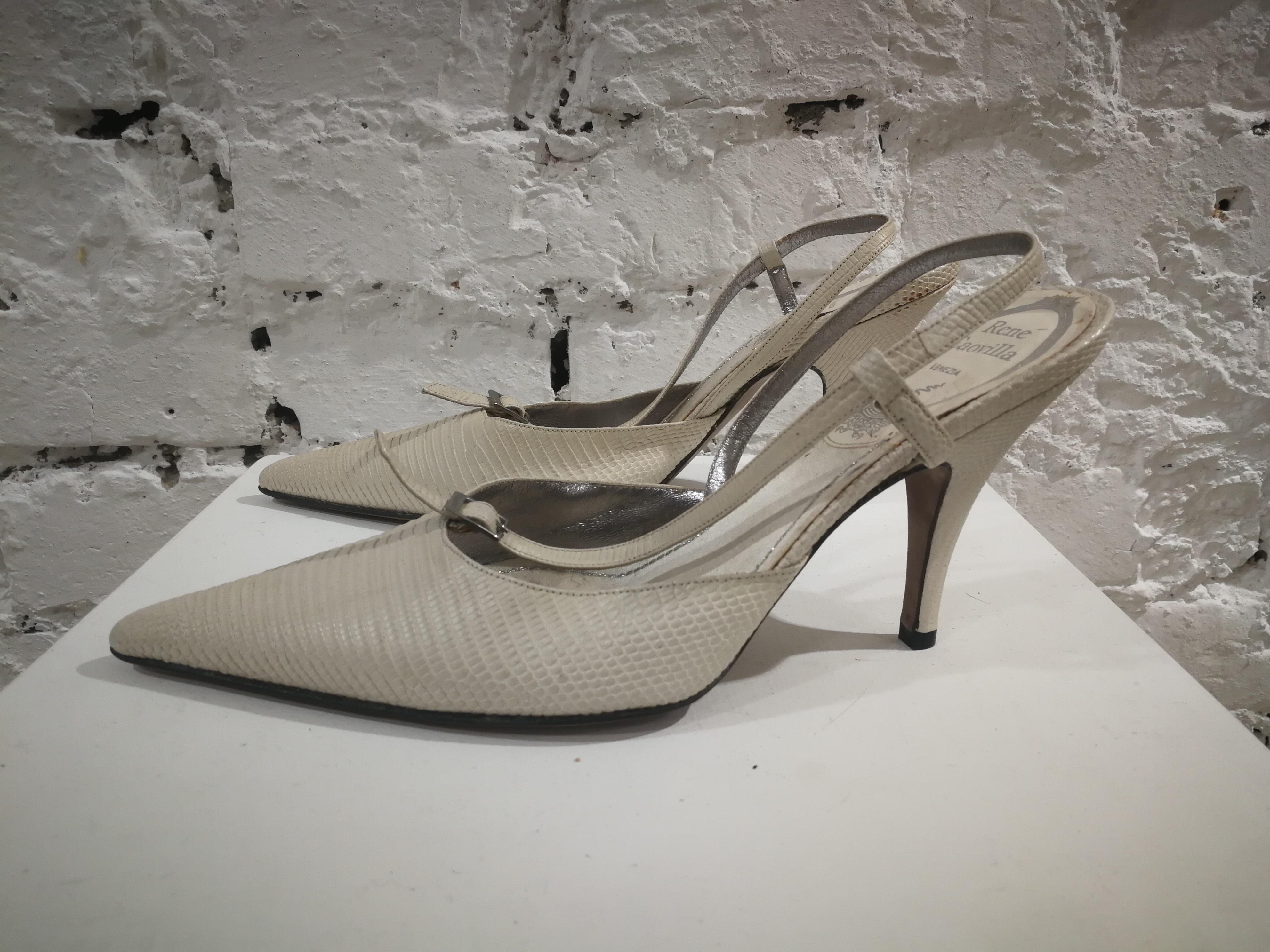 Rene Caovilla Schuhe aus Schlangenhaut (Grau) im Angebot
