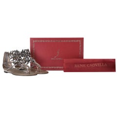 Rene Caovilla Snakeskin & Crystal Thong Sandals