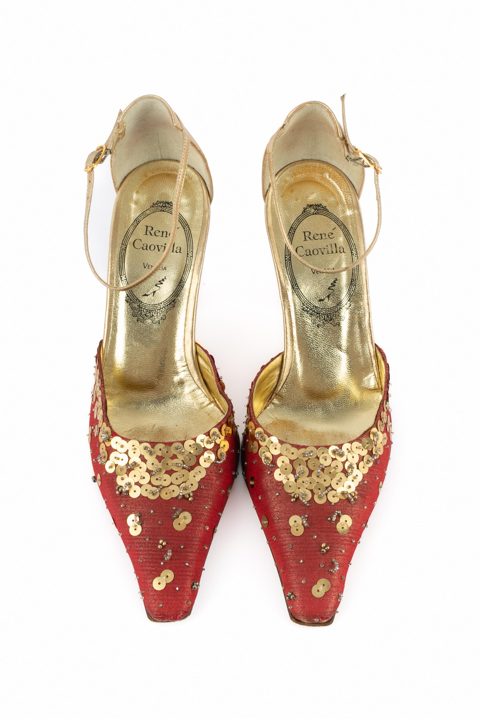 Beige Rene Caovilla scarpe con tacco a spillo in vendita