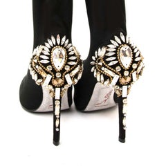 Rene Caovilla Swarovski Embellished Sock Boots - Size 37.5