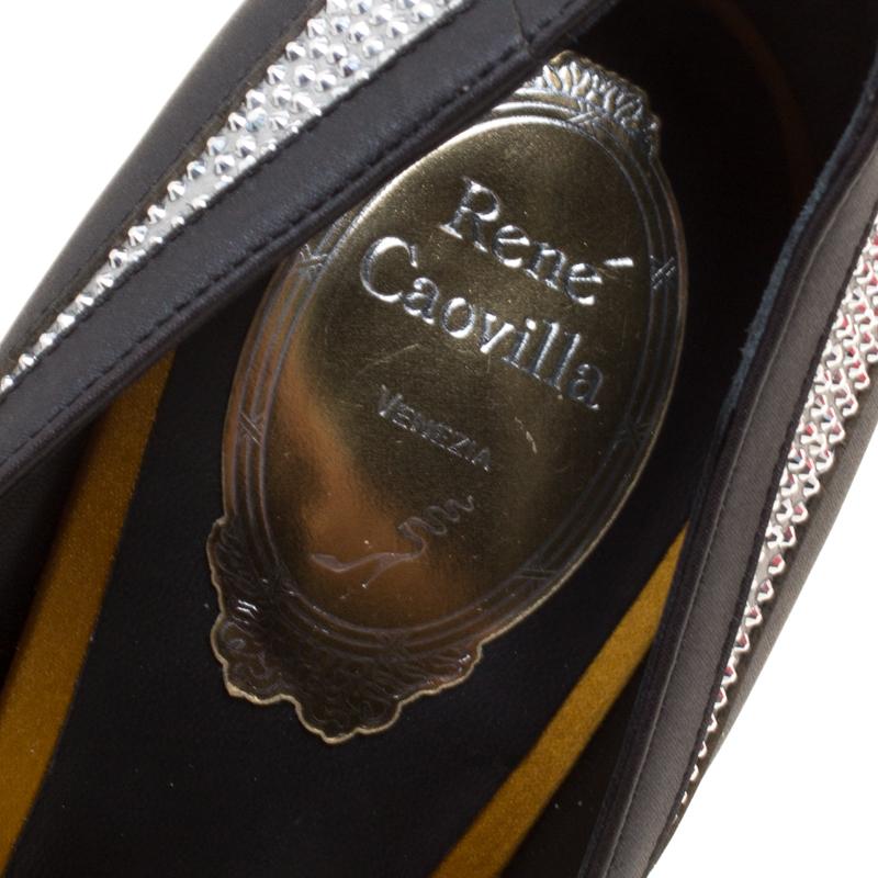 René Caovilla Tri Color Leather Embellished Detail Pointed Toe Pumps Size 41 2