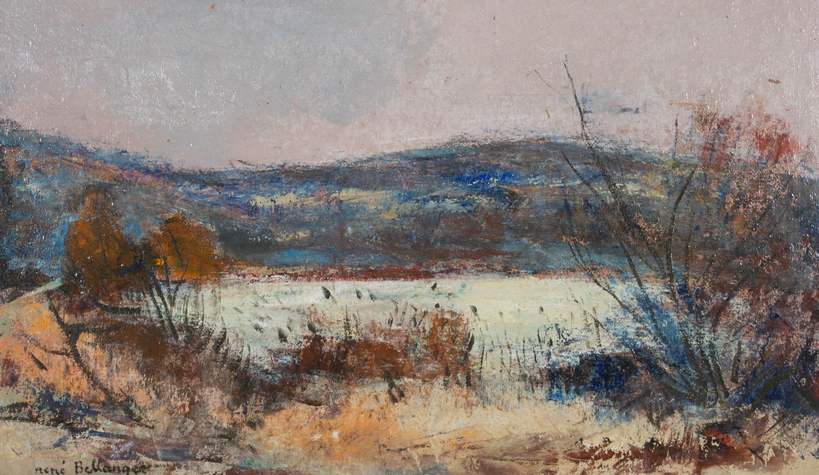 Rene Charles Bellanger (1895-1964) - Peinture à l'huile du milieu du 20e siècle, paysage rural en vente 1