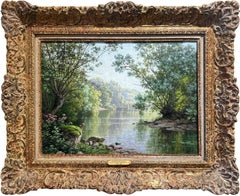 "Gentle Bend in the River" — 20th Century French Impressionist Oil on Canvas