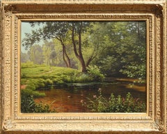 "Bords de l'Eure" by René Charles Edmond His, Oil on canvas