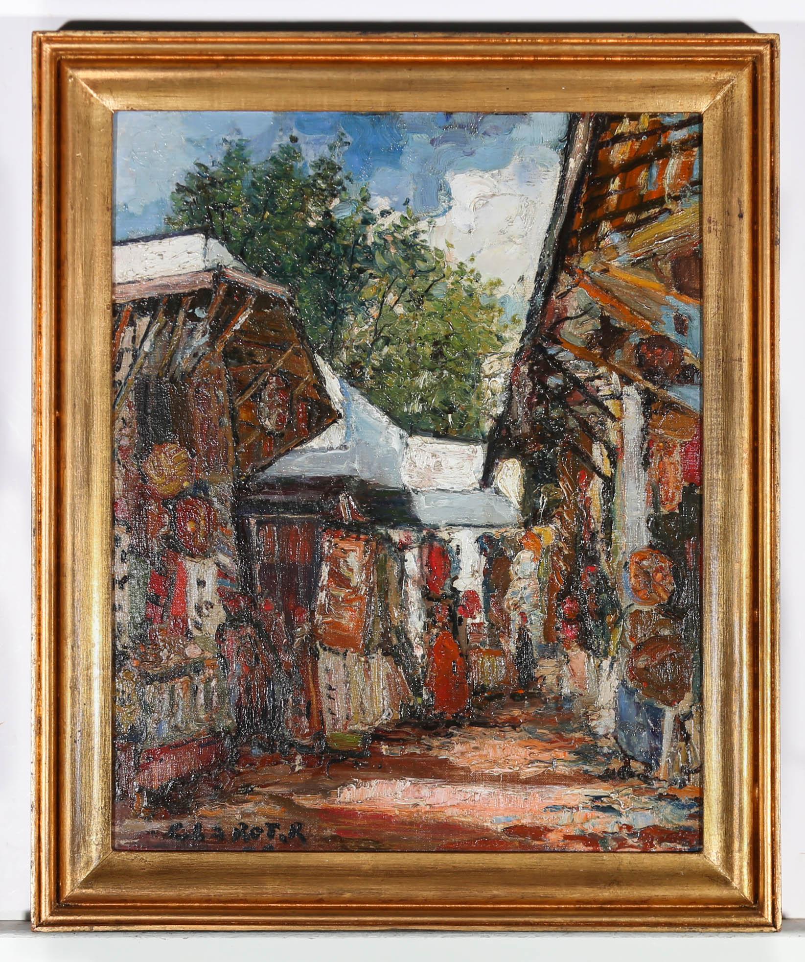 Rene Clarot (1882-1972) - Early 20th Century Oil, Streets of Tunis 1
