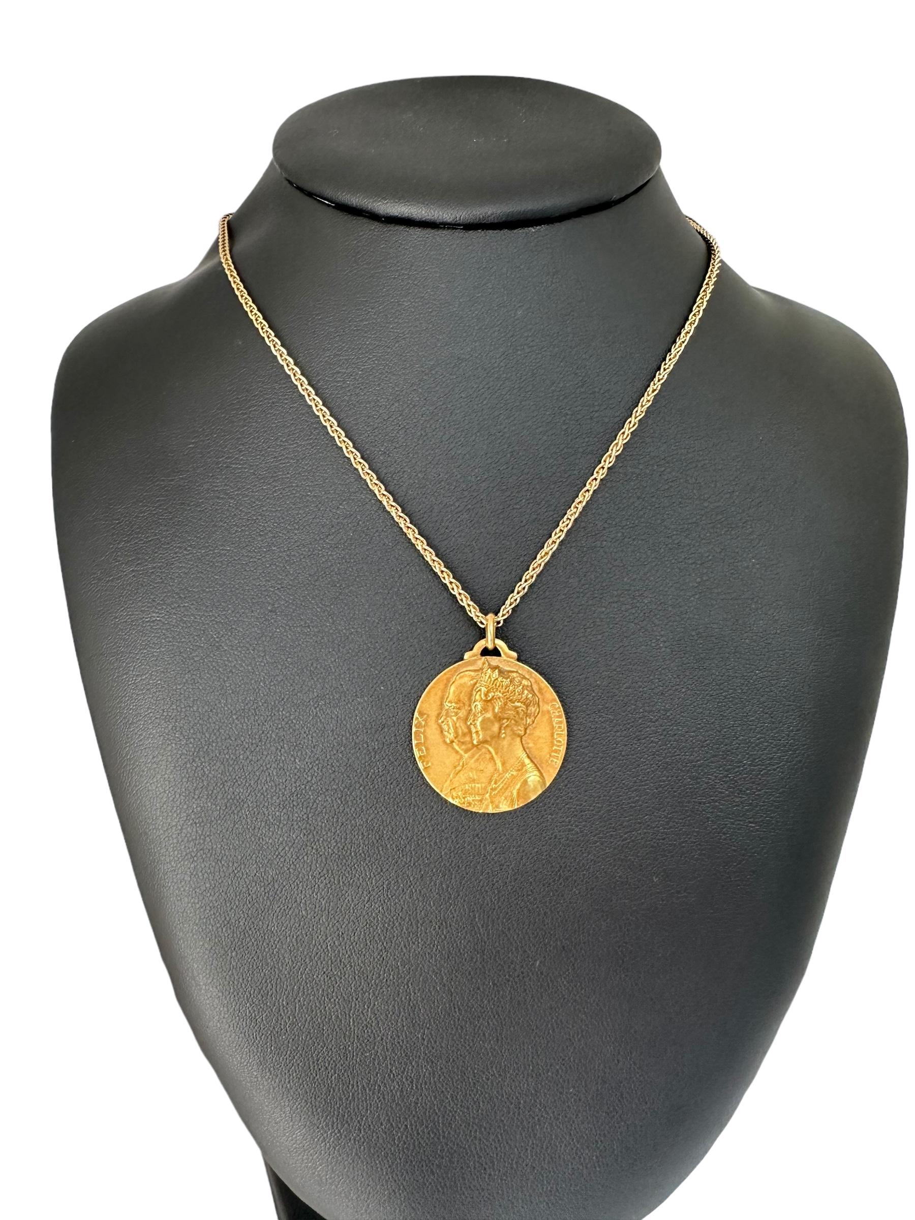 René Cliquet Gold Medal Pendant 