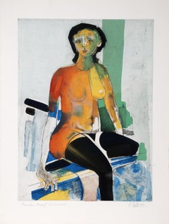 Nu au Bas Noir, Aguafuerte de Rene Couturier
