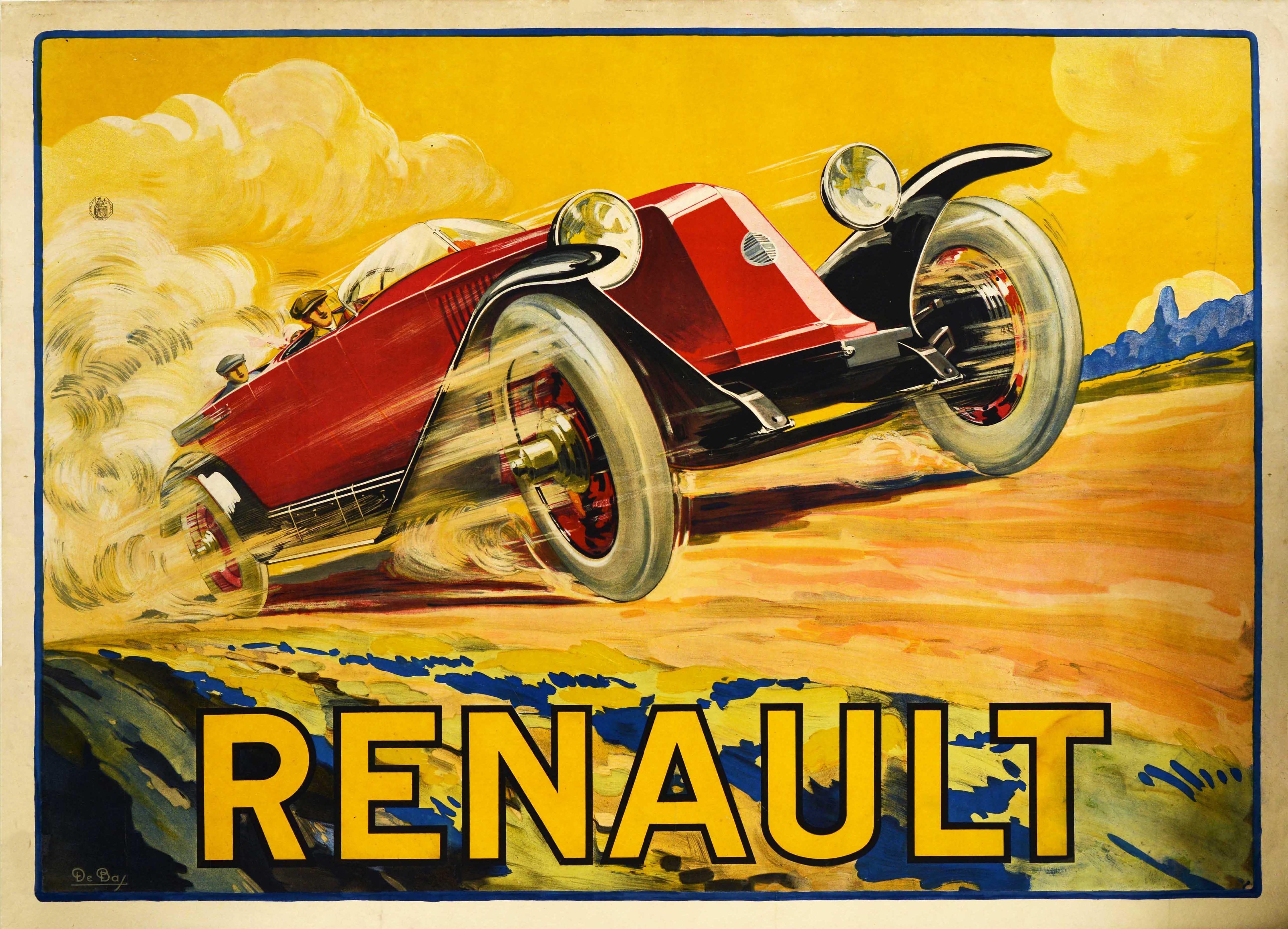  Original Antique Advertising Poster Renault Type 45 Classic Car Model Auto Art