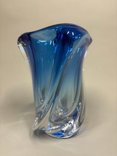 Rene Delvenne for Val-St-Lambert 'Mulette' glass and crystal vase, 1958