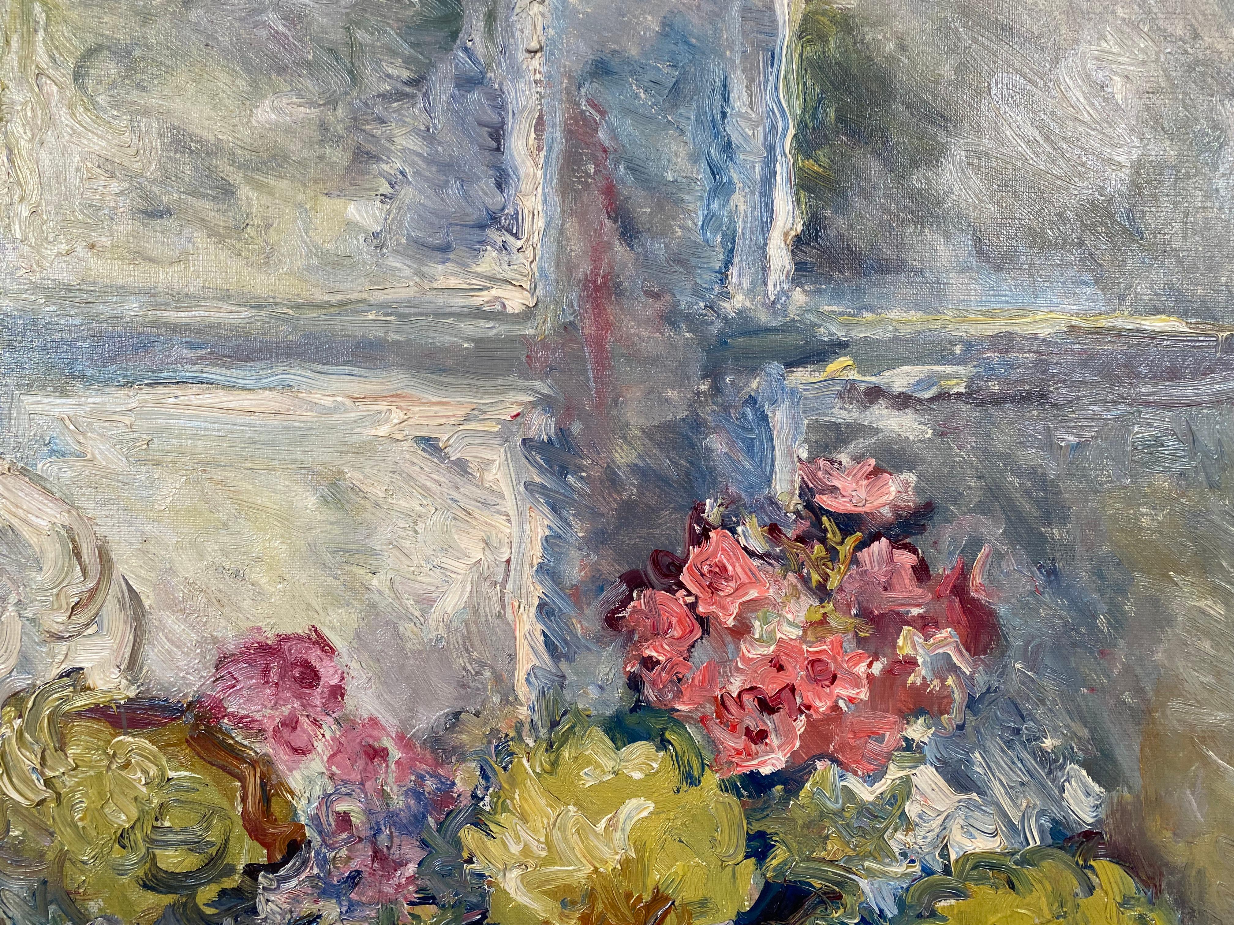 Autumn Flowers Post Impressionist - French School Painting by Rene Demeurisse