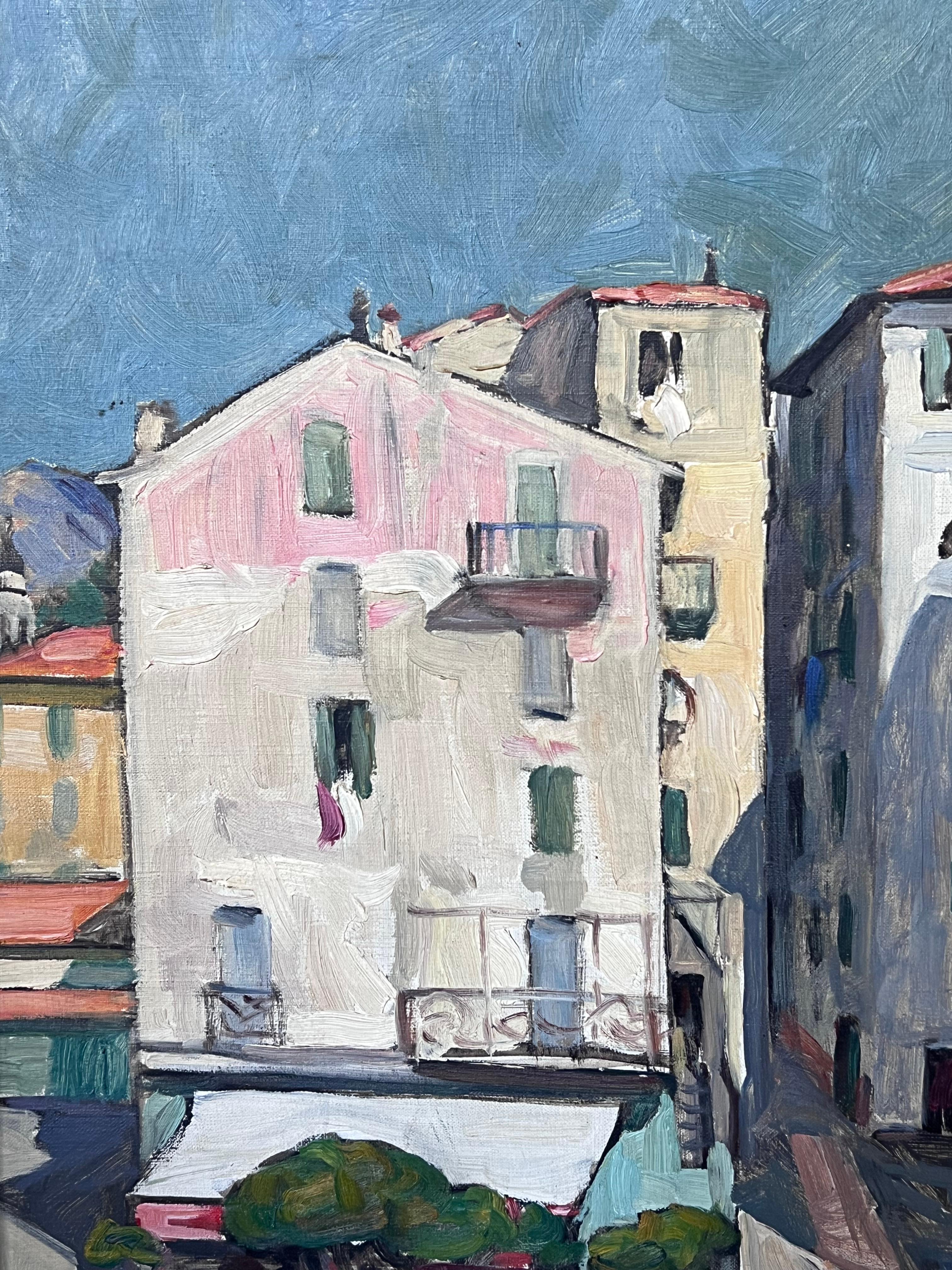 Une journée à Menton 
École française René Deydier (1882-1942)
huile sur toile signée
encadré : 30 x 26 pouces
toile : 22 x 18 pouces
Provenance : collection privée, Paris
Condit : très bon état - cadre endommagé comme indiqué. 

Pour plus