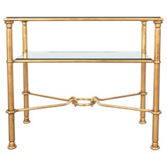 Rene Drouet Attributed Gilt Iron Console Table, France, circa 1950