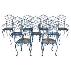 Rene Drouet French Bistro Chairs, Mid-20th Century, Set of 9