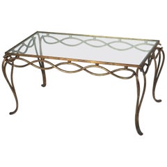 Rene Drouet Gilt Forged Iron Coffee Table