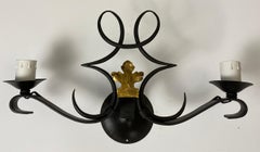 Juego de 5 candelabros de hierro forjado a mano de estilo Art Déco René Drouet