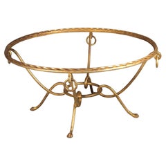 Vintage Rene Drouet Large Round Gilt Iron Coffee Table