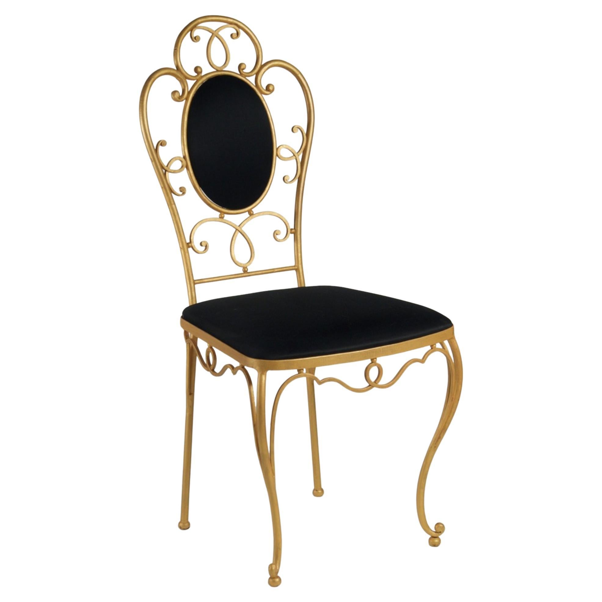 Rene Drouet Set of 4 Gilt Iron Dining Chairs For Sale