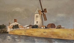 "Windmühle" von René Durey - Öl auf Leinwand - 26x44,5 cm