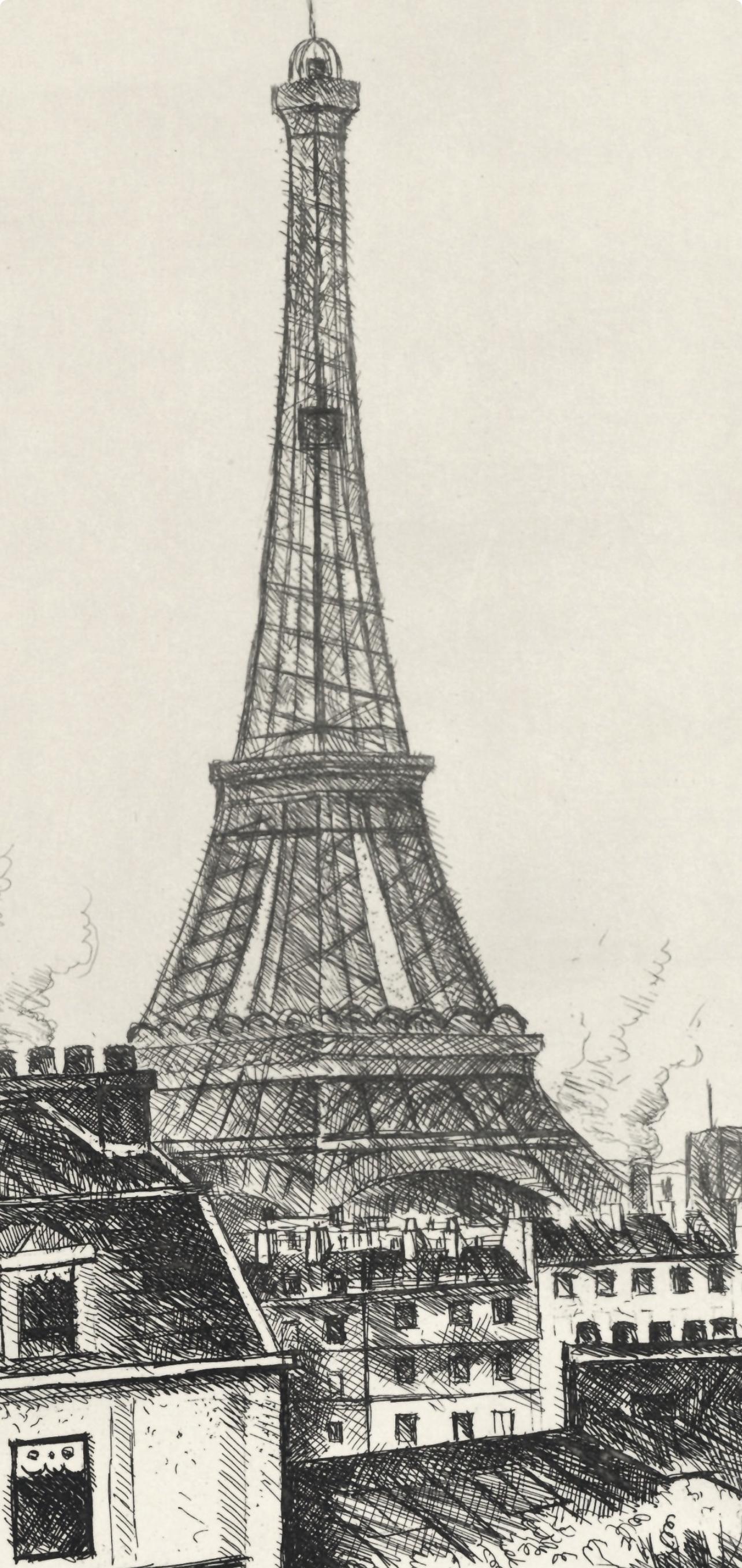 Le Champ de Mars, A La gloire à Paris, René Durey - Print by Rene Durey