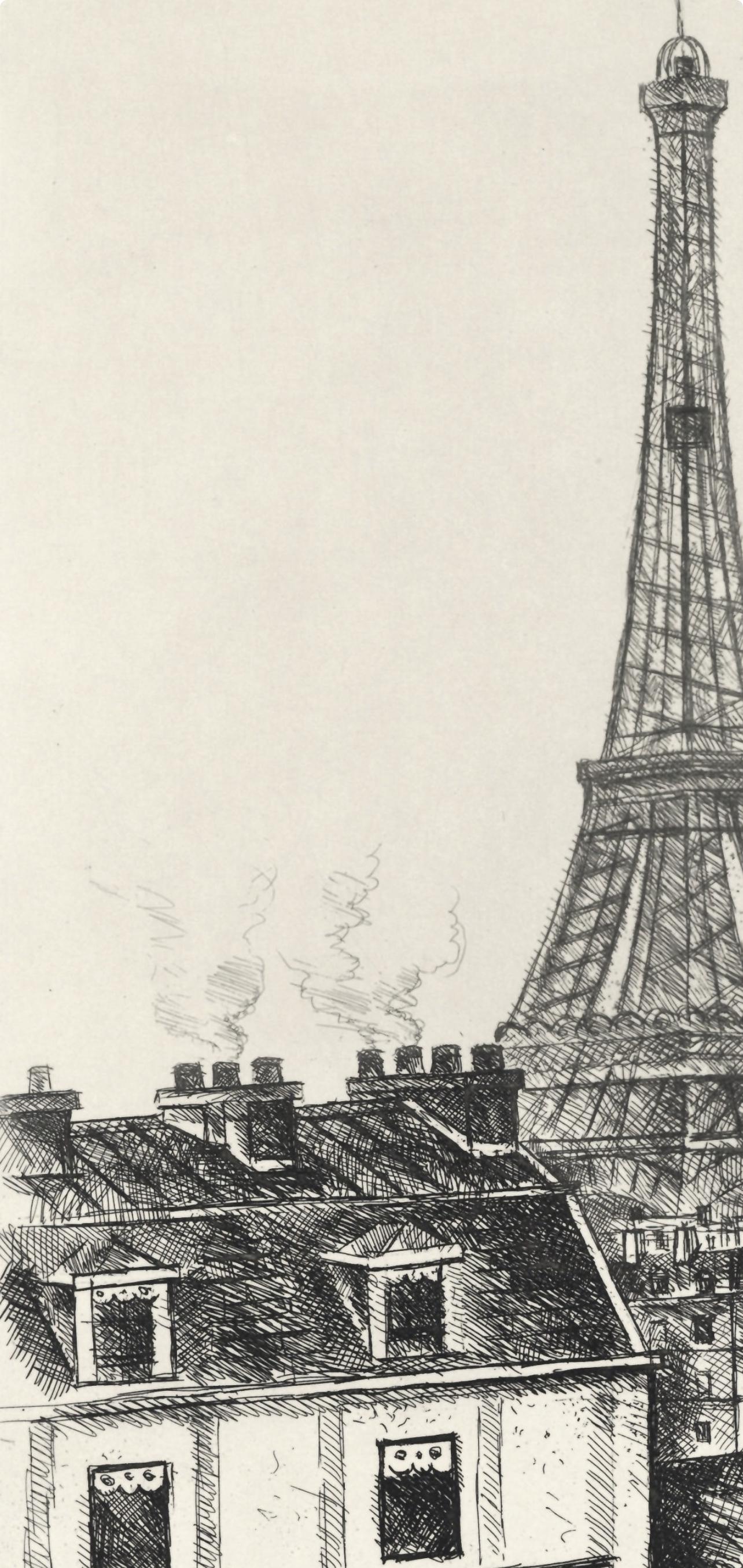 Le Champ de Mars, A La gloire à Paris, René Durey - Modern Print by Rene Durey